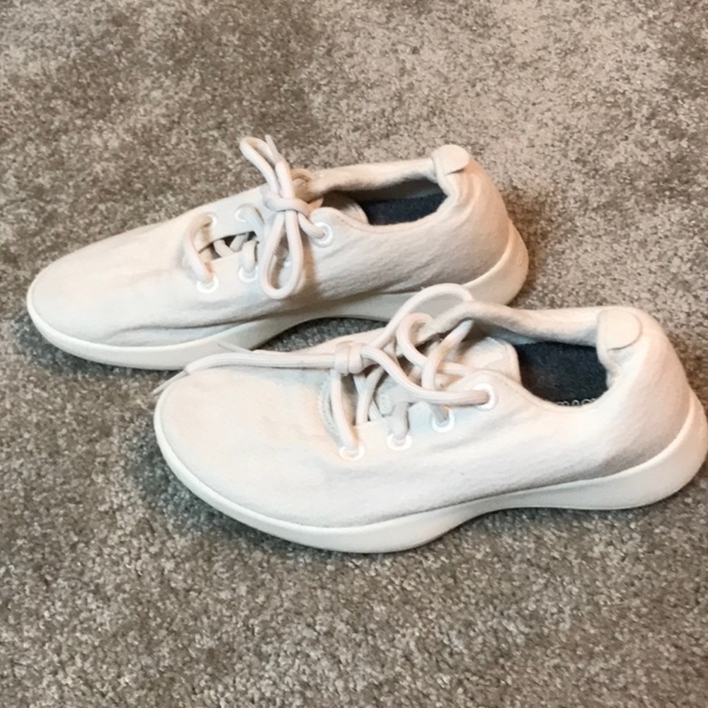 Preowned Womens ALLBIRDS white wool runner sneakers - women’s 8 - Picture 3 of 6